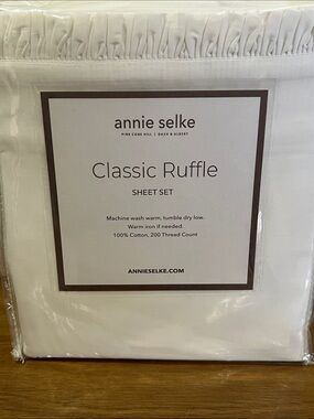 Annie Selke Classic Ruffle Sheet Set - White